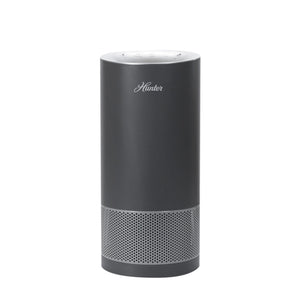 Hunter HP450UV True HEPA Cylindrical Tower Air Purifier with UVC Light Technology, Gray and Silver, Front 
