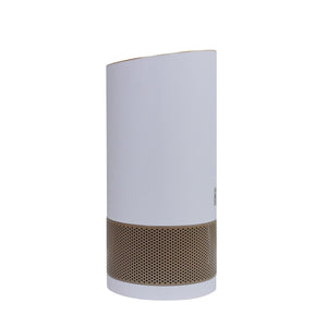 Hunter HP450UV True HEPA Cylindrical Tower Air Purifier with UVC Light Technology, White and Rose Gold, Left